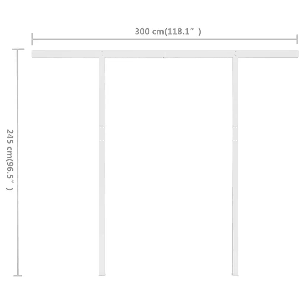 Manual Retractable Awning Blue White 3x2.5m Adjustable Angle Hand Crank Operation Outdoor Shade
