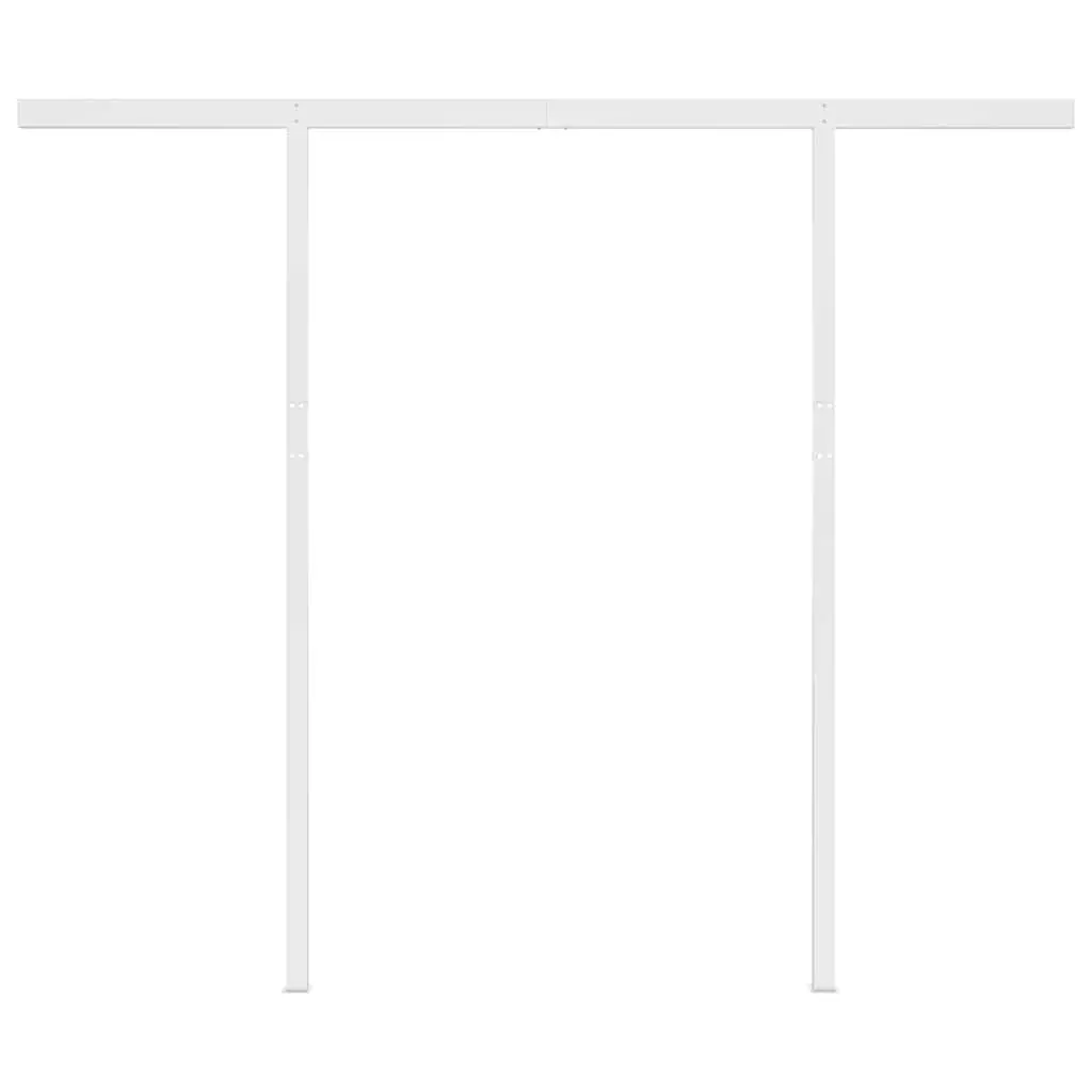 Manual Retractable Awning Blue White 3x2.5m Adjustable Angle Hand Crank Operation Outdoor Shade