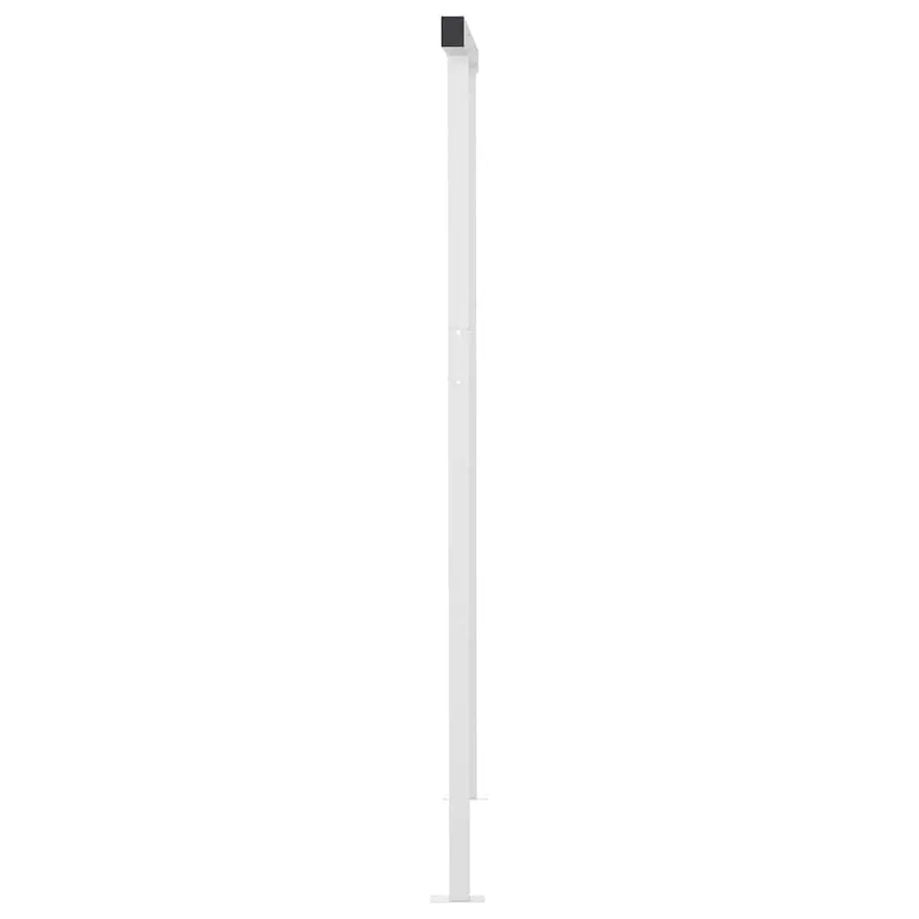 Manual Retractable Awning Blue White 3x2.5m Adjustable Angle Hand Crank Operation Outdoor Shade