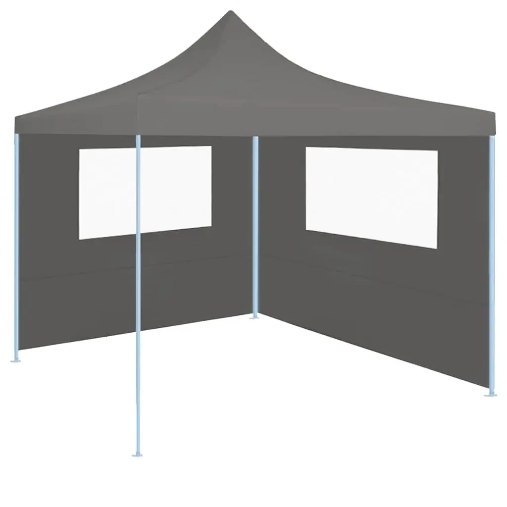 Gazebo Sidewall Anthracite 4x2m Fabric with Clear PVC Windows and Mosquito Screening