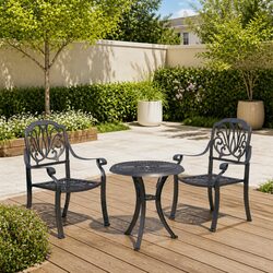 Compact Bistro Set: 2 Chairs and a Table for Outdoors