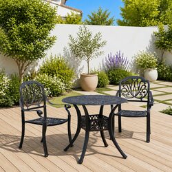 3-Piece Bistro Set in Black