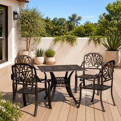 5-Piece Brown Bistro Set for Your Outdoor Enjoyment