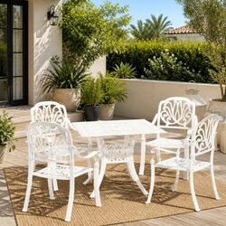Concise 5-Piece Outdoor Bistro Set for Dining