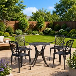 Sleek 5-Piece Bistro Set for Comfortable Outdoor Dining