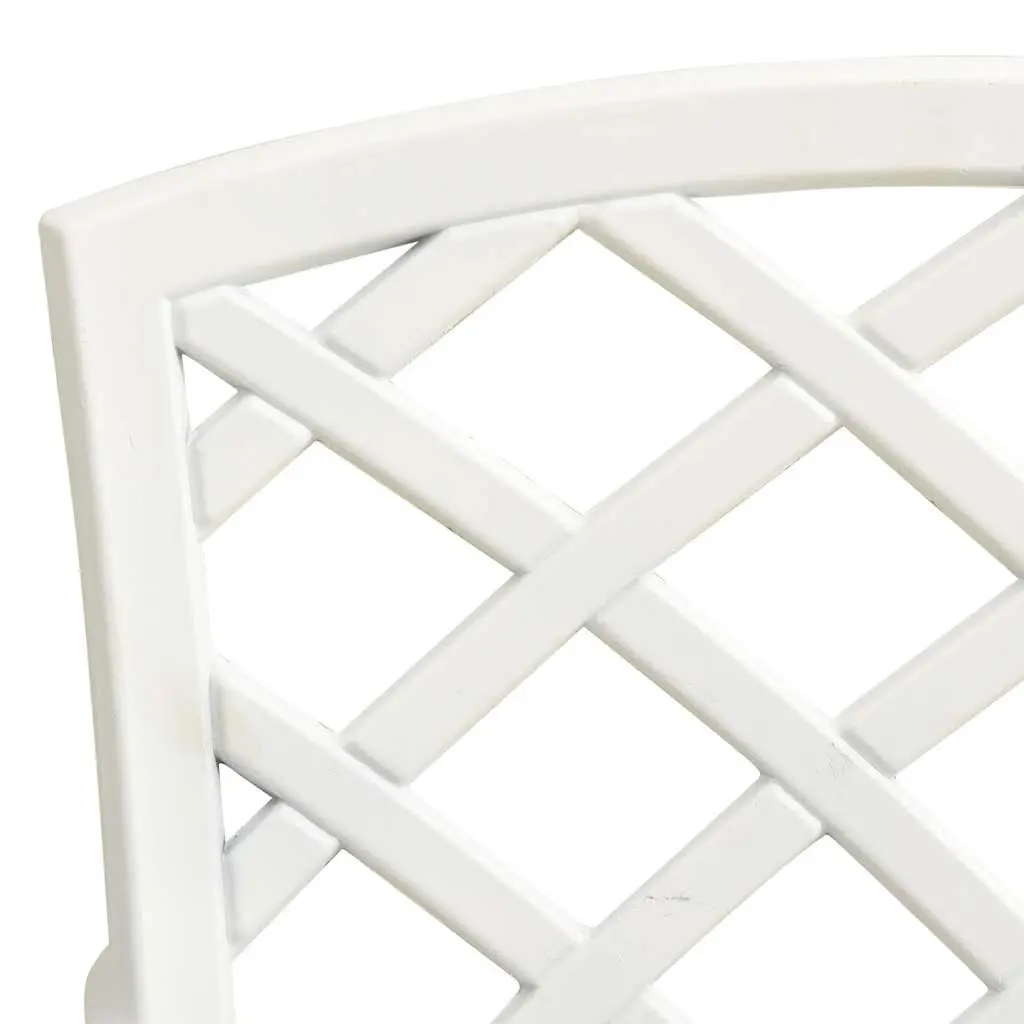5 Piece Bistro Set White Cast Aluminium Outdoor Dining Chairs Table
