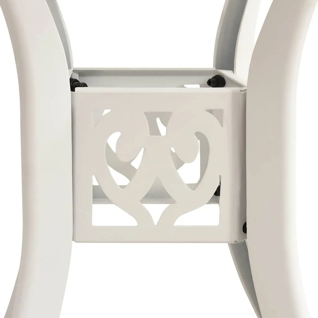 5 Piece Bistro Set White Cast Aluminium Outdoor Dining Chairs Table