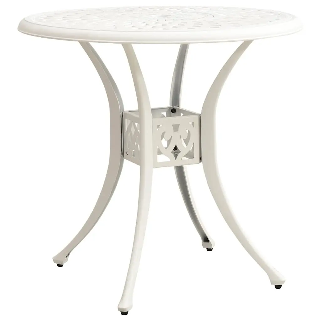5 Piece Bistro Set White Cast Aluminium Outdoor Dining Chairs Table