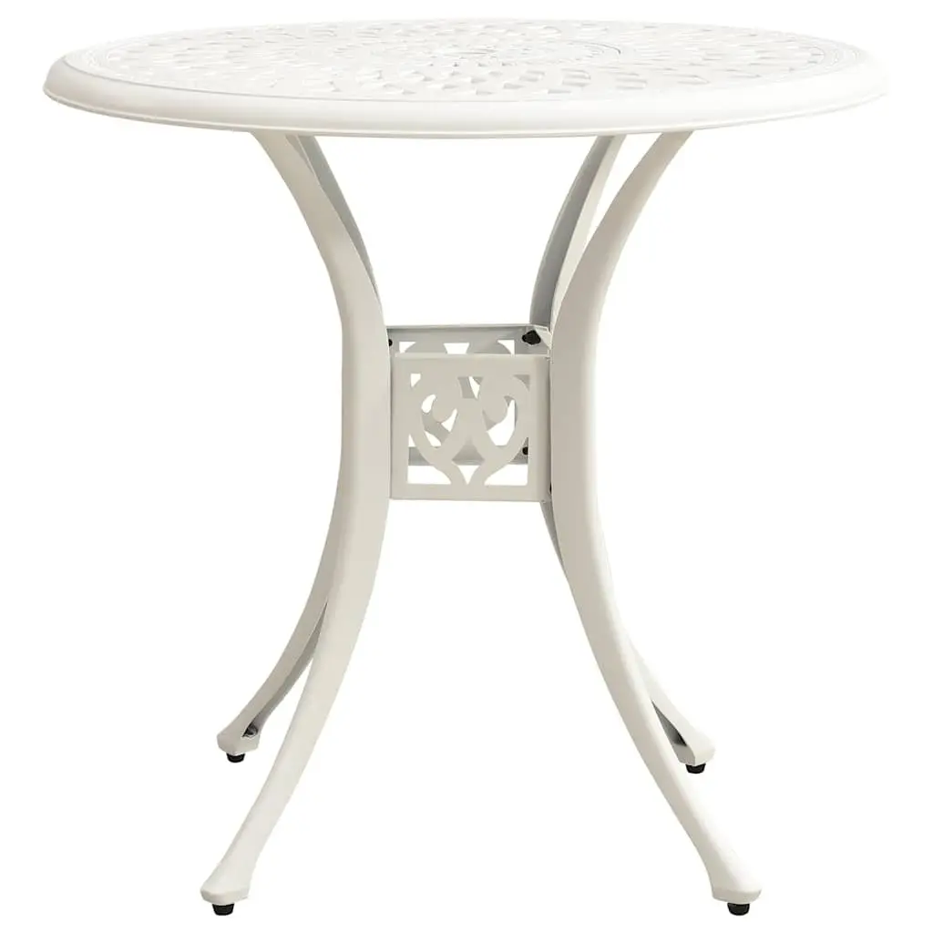 5 Piece Bistro Set White Cast Aluminium Outdoor Dining Chairs Table