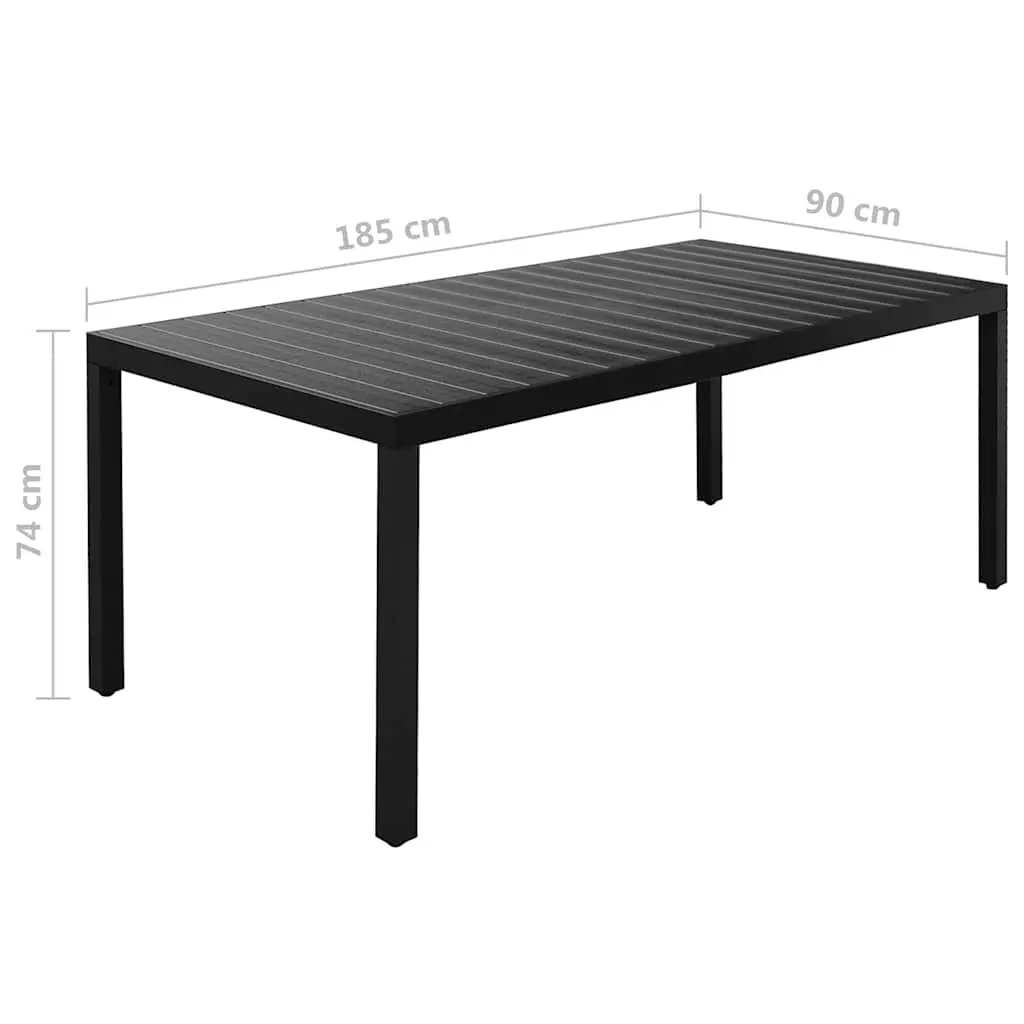 9 Piece Outdoor Dining Set Black Aluminium Garden Furniture Patio Table Chairs