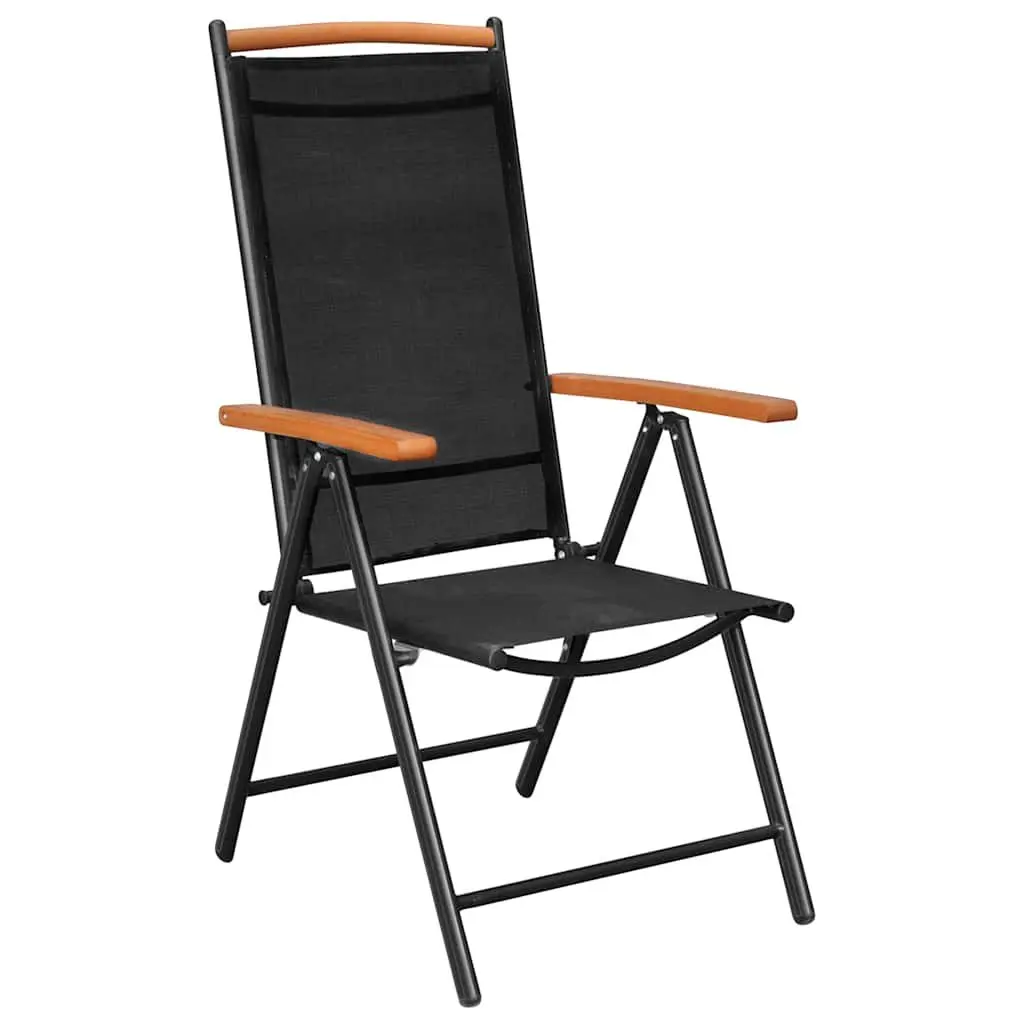 9 Piece Outdoor Dining Set Black Aluminium Garden Furniture Patio Table Chairs