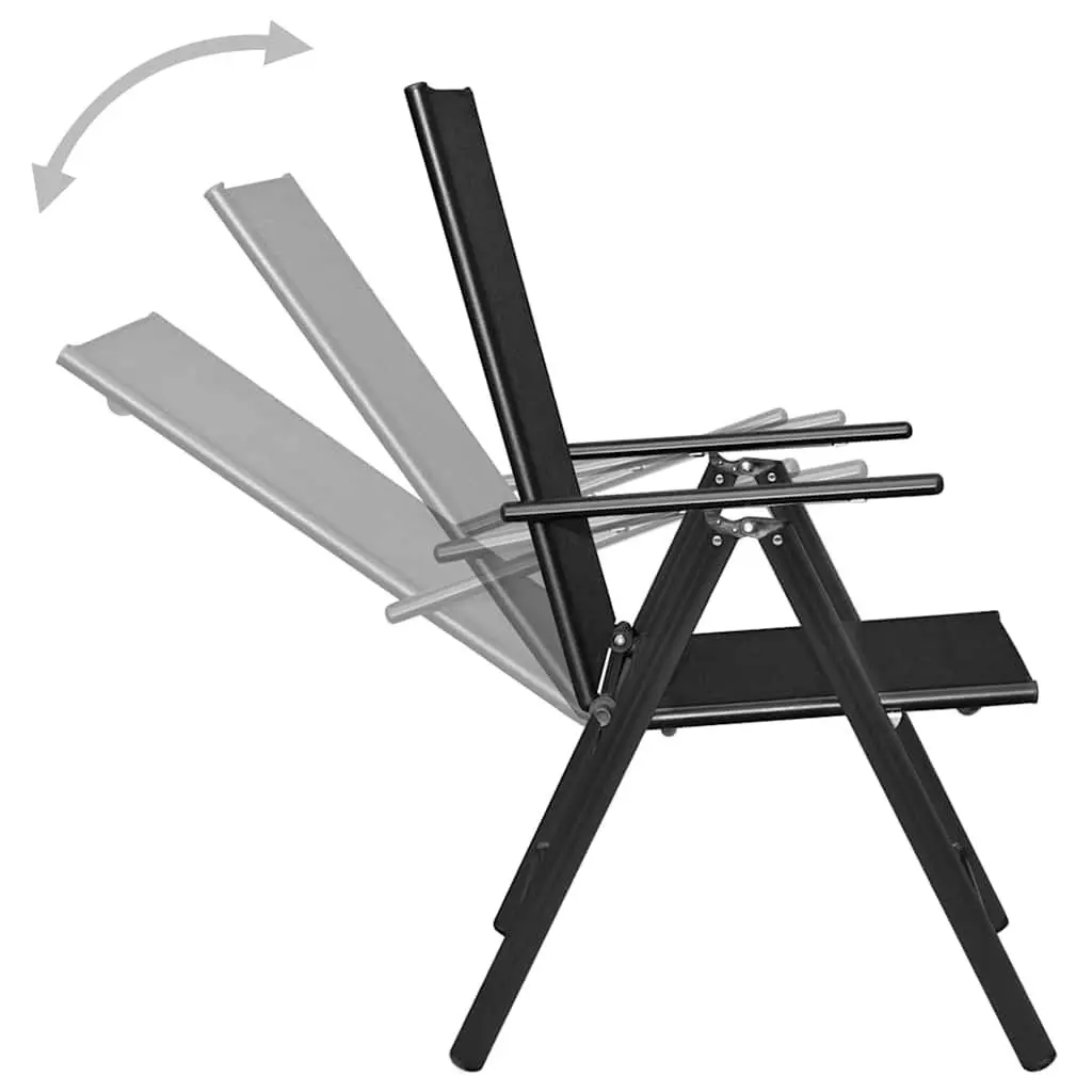 Garden Dining Set Black 7 Piece Outdoor Furniture Aluminium Chairs Table Patio