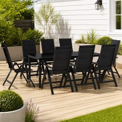 Compact 9 Piece Garden Dining Set - Enjoy Outdoors