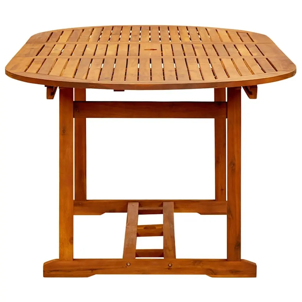 7 Piece Garden Dining Set Outdoor PE Rattan Steel Frame Acacia Wood Table Chairs