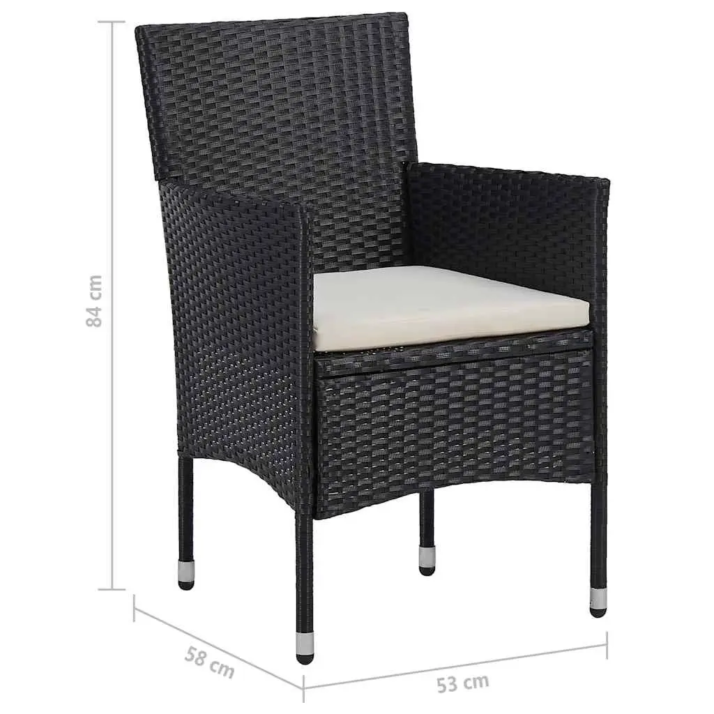 7 Piece Garden Dining Set Outdoor PE Rattan Steel Frame Acacia Wood Table Chairs
