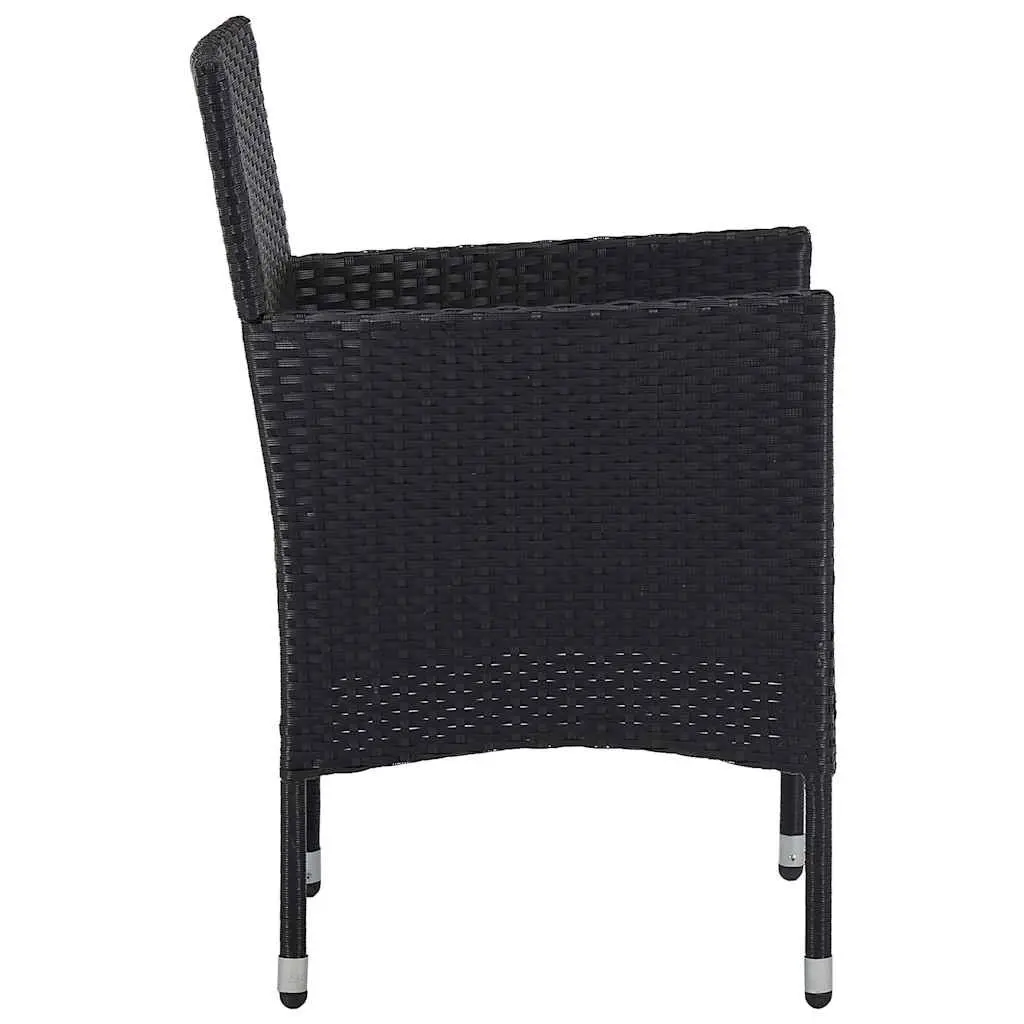 7 Piece Garden Dining Set Outdoor PE Rattan Steel Frame Acacia Wood Table Chairs