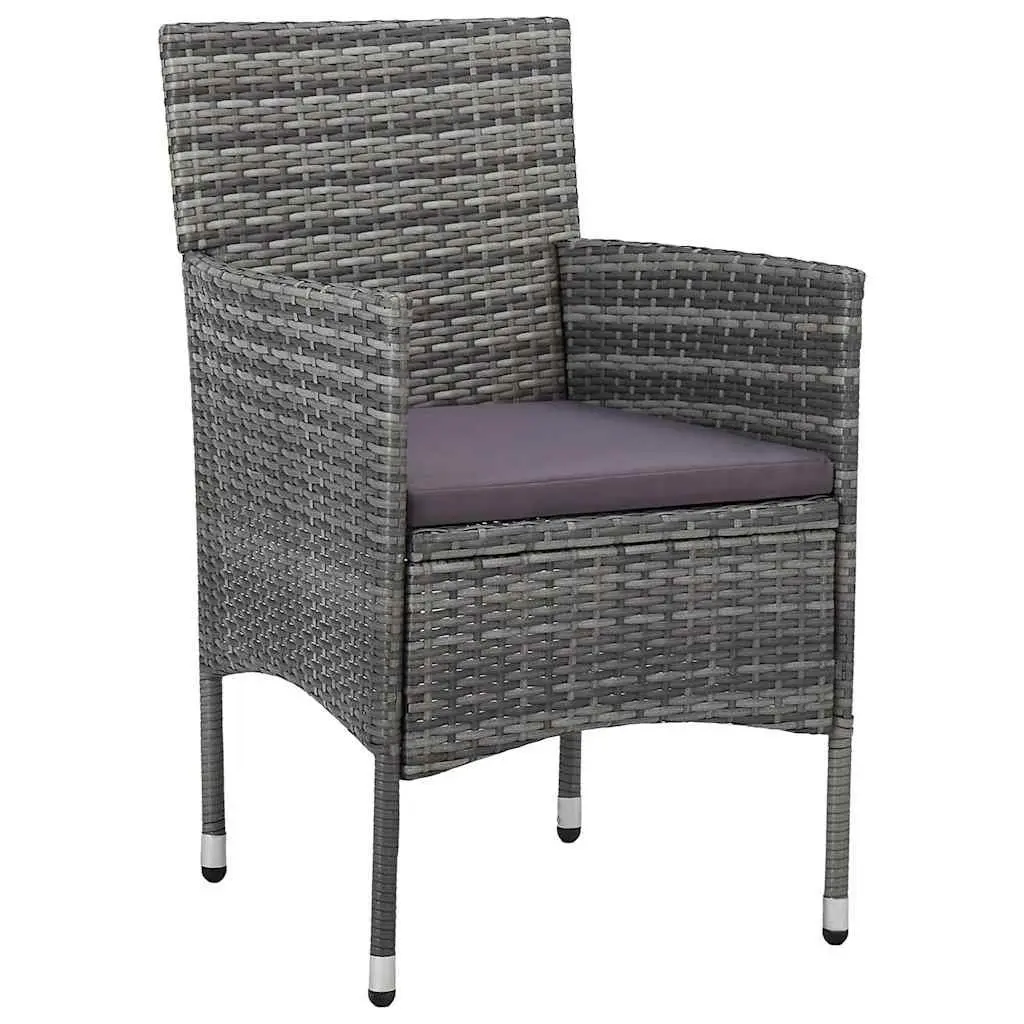 Garden Dining Set Grey 7 Piece Outdoor Table Chairs Poly Rattan