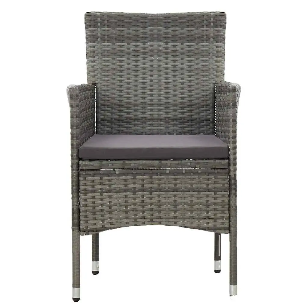 Garden Dining Set Grey 7 Piece Outdoor Table Chairs Poly Rattan