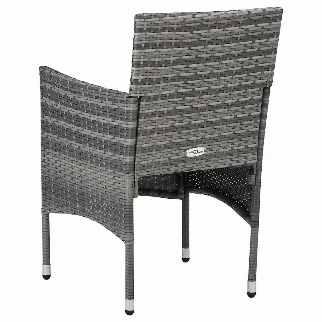 Garden Dining Set Grey 7 Piece Outdoor Table Chairs Poly Rattan