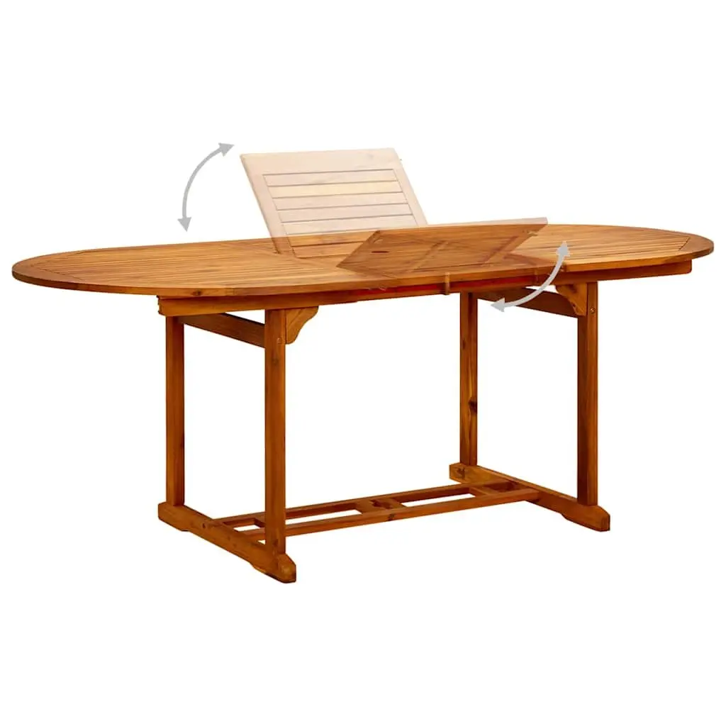Garden Dining Set Brown 7 Piece Outdoor Table Chairs Solid Acacia Wood Steel Frame Weather-Resistant PE Rattan