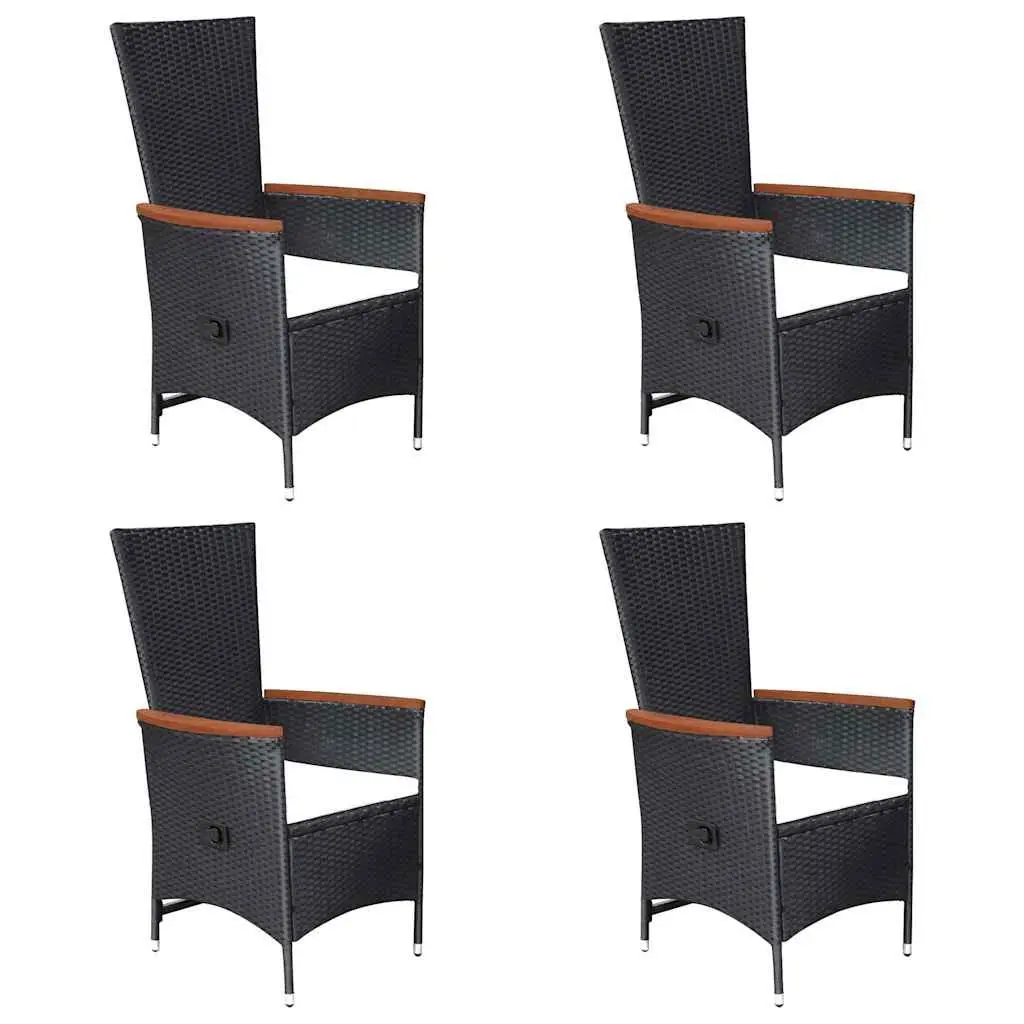 Garden Dining Set 7 Piece Outdoor Furniture Table Chairs Rattan Black