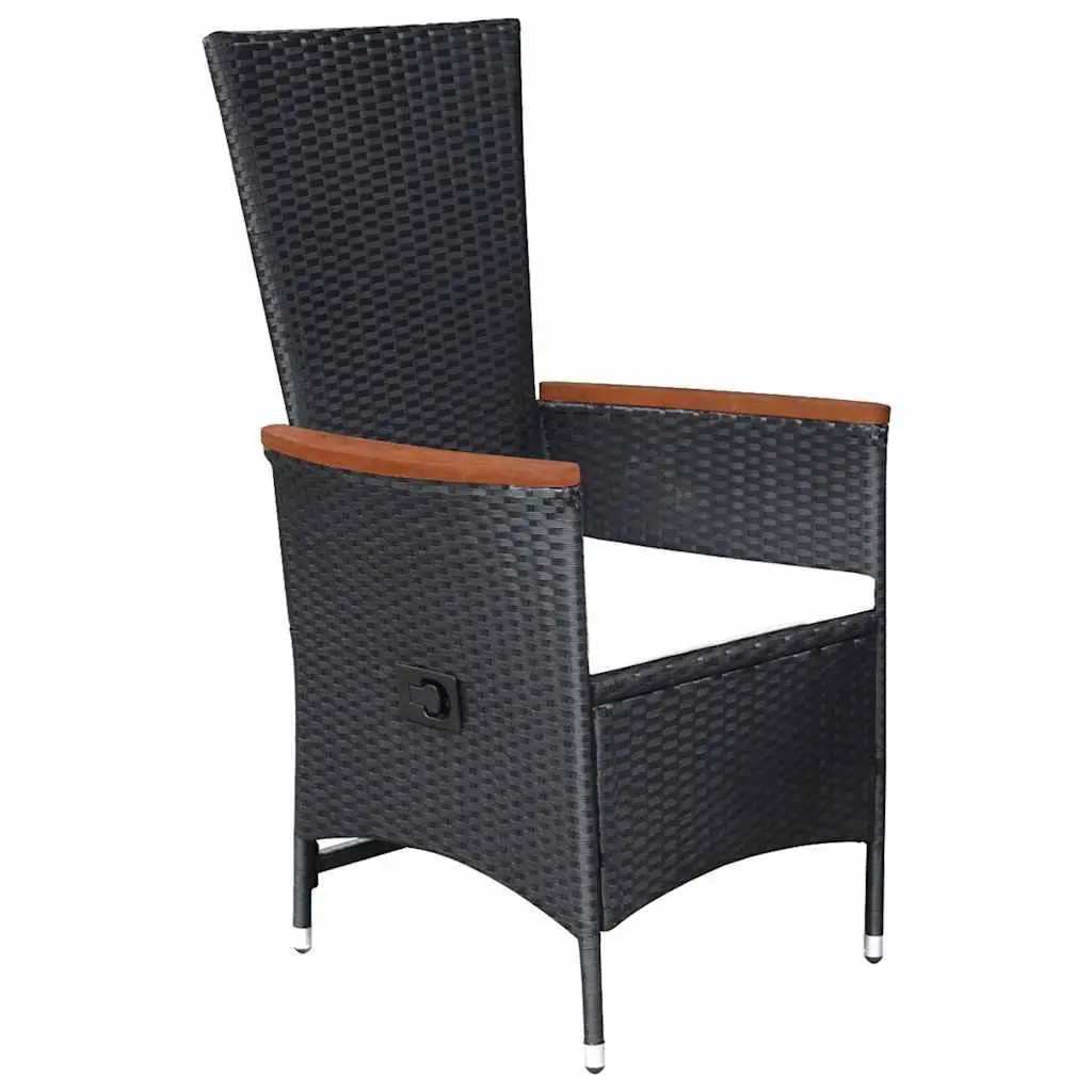 Garden Dining Set 7 Piece Outdoor Furniture Table Chairs Rattan Black
