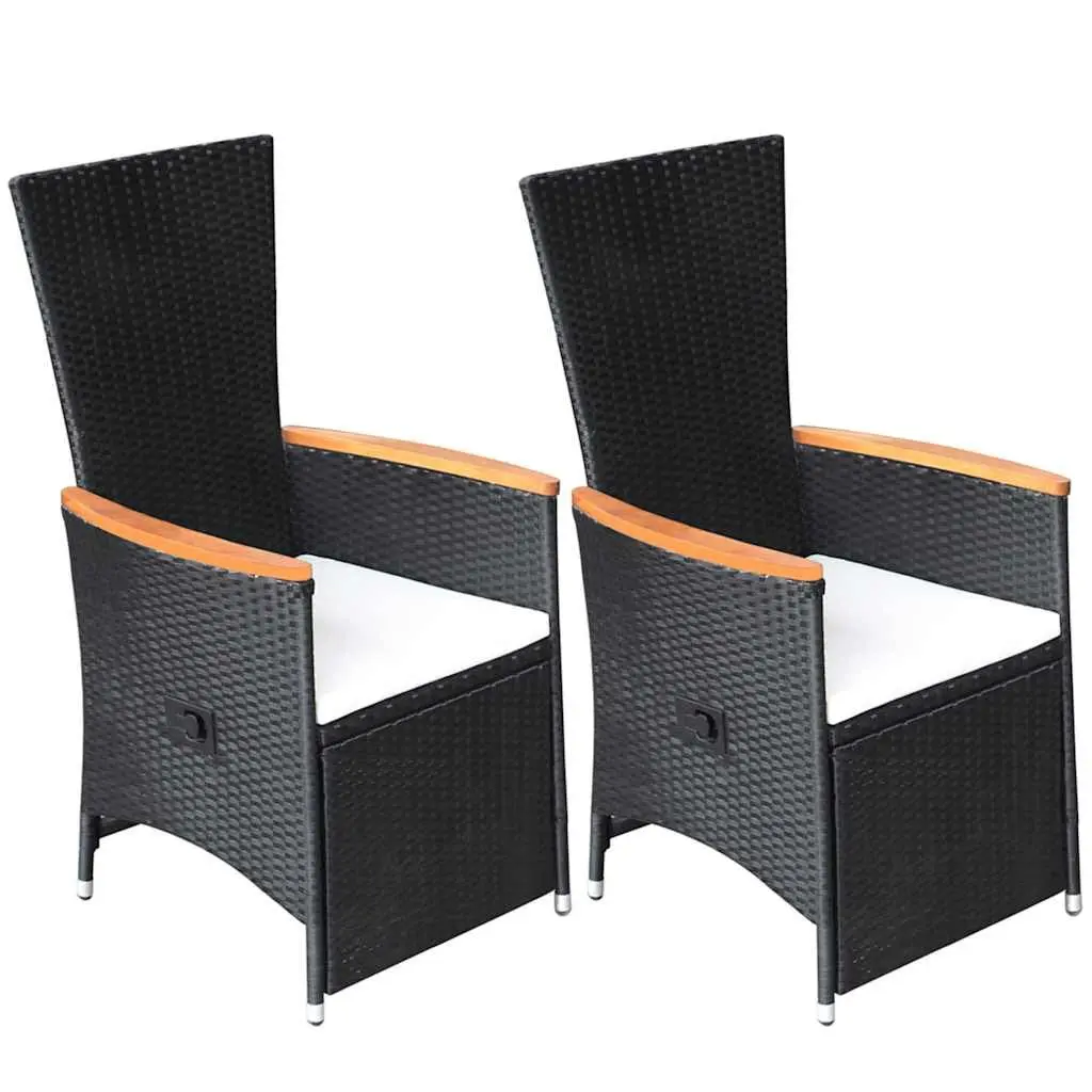 Garden Dining Set 7 Piece Outdoor Furniture Table Chairs Rattan Black