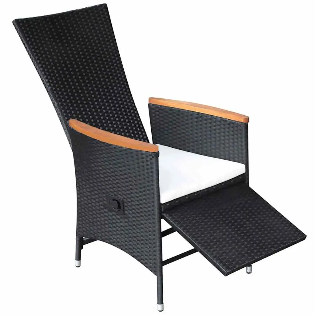 Garden Dining Set 7 Piece Outdoor Furniture Table Chairs Rattan Black