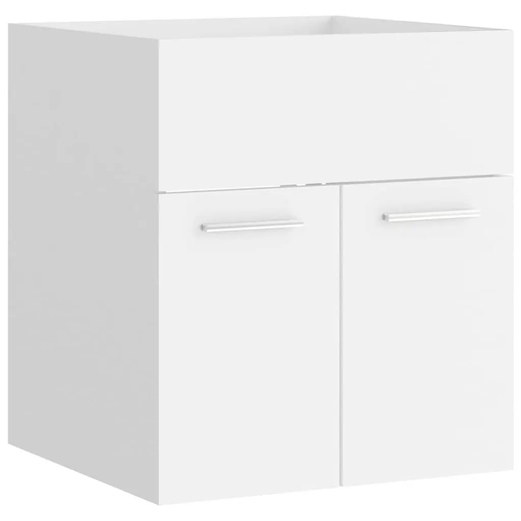 Bathroom Furniture Set White Sink Cabinet Basin Mirror Engineered Wood Storage