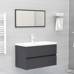 Elegant Bathroom Vanity Unit with Grey Finish