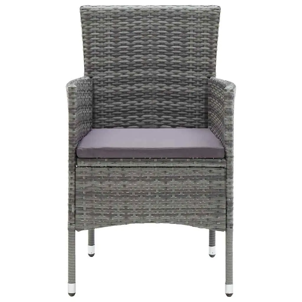 Garden Dining Set 5 Piece Outdoor Furniture Grey Acacia Wood Rattan Chairs Table