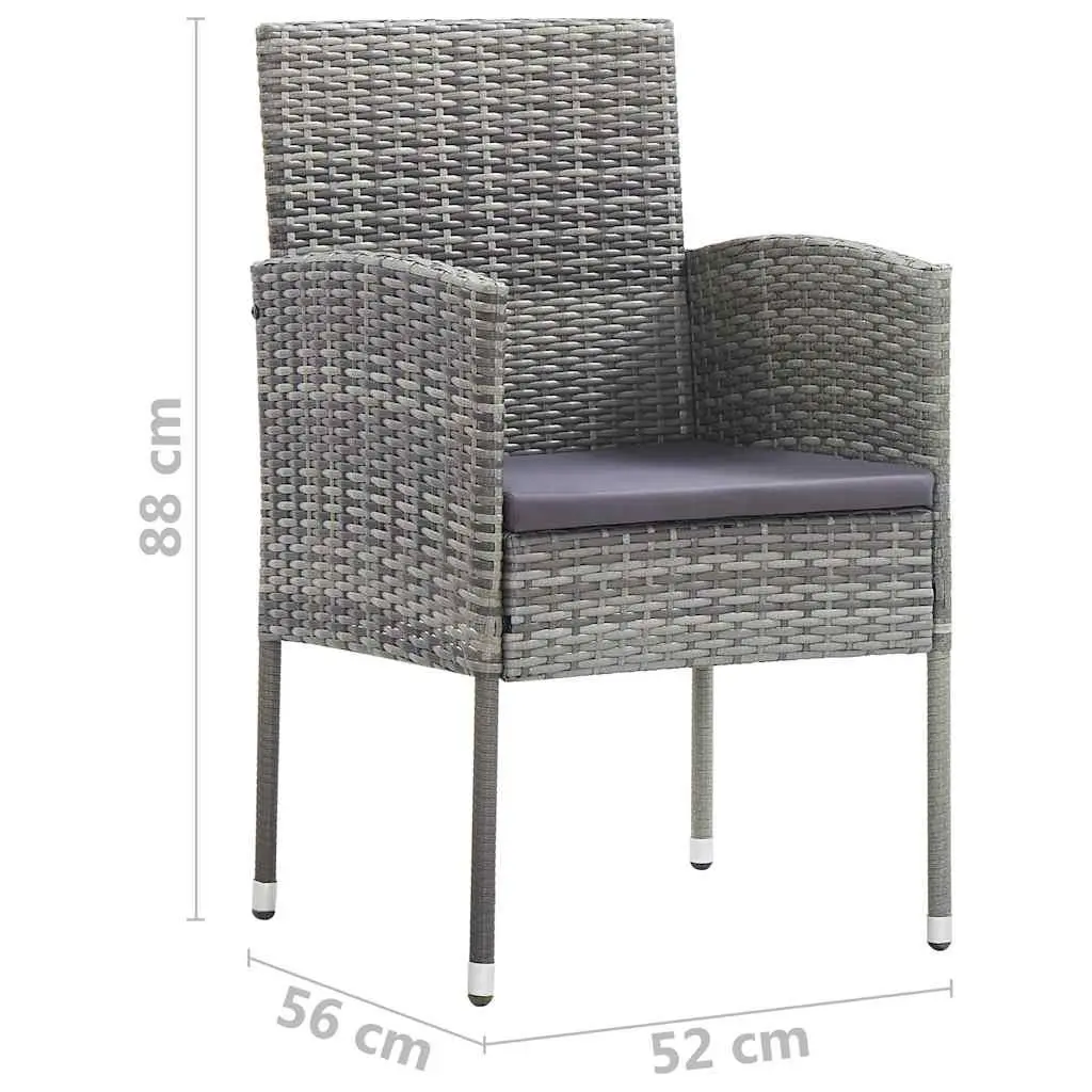 5 Piece Garden Dining Set Anthracite Outdoor Table Chairs Padded Cushions