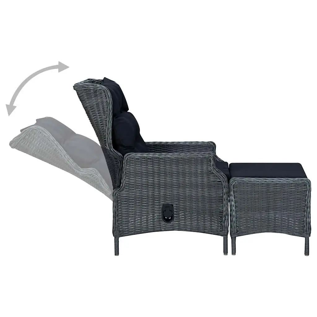 Garden Dining Set 7 Piece Outdoor Furniture Table Chairs Grey Rattan Acacia