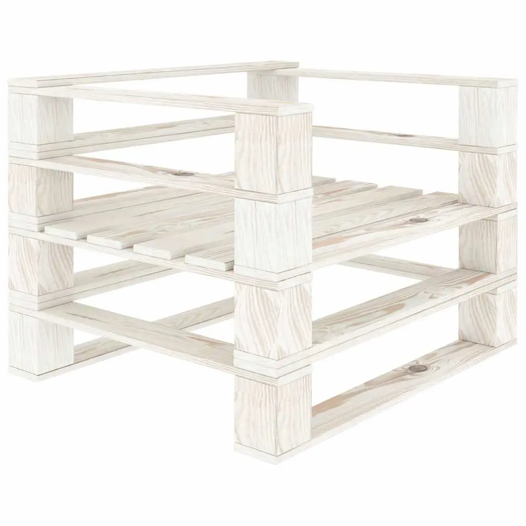7 Piece Garden Lounge Set White Outdoor Sofa Coffee Table Weather-Resistant