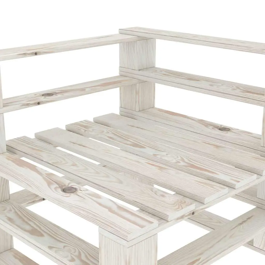 Garden Pallet Lounge Set 6 Piece Wooden Outdoor Furniture White Patio Sofa