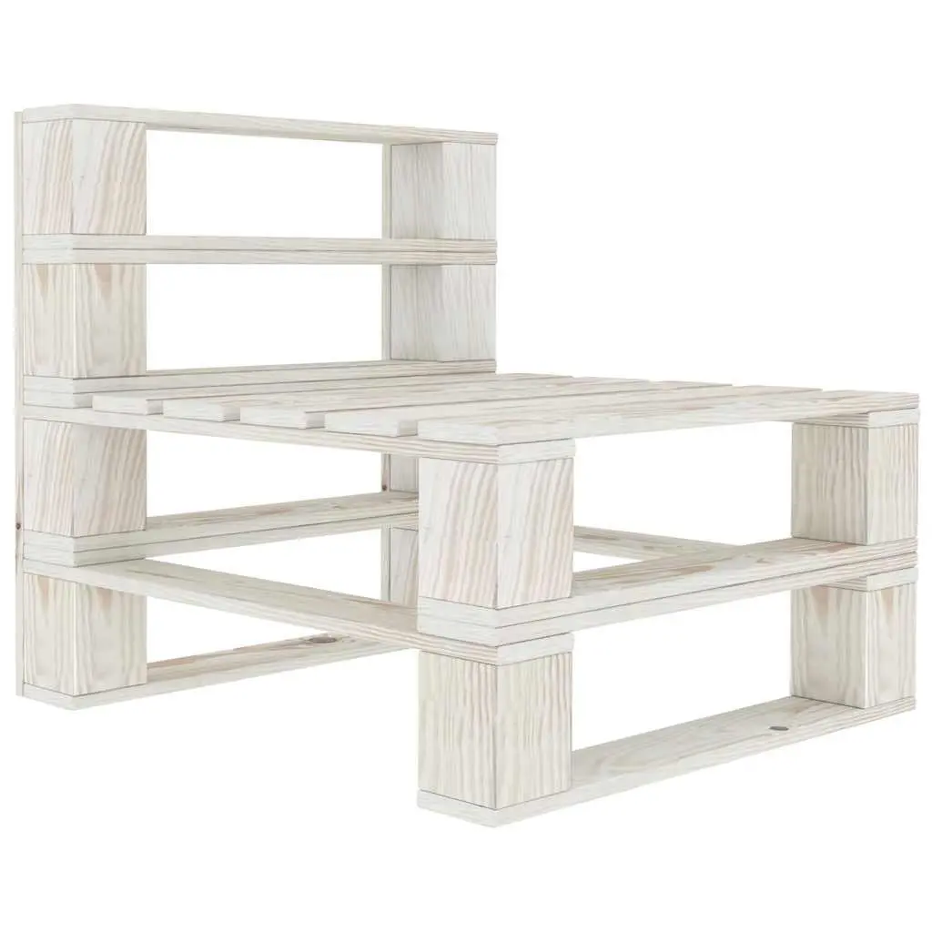 Garden Pallet Lounge Set 6 Piece Wooden Outdoor Furniture White Patio Sofa