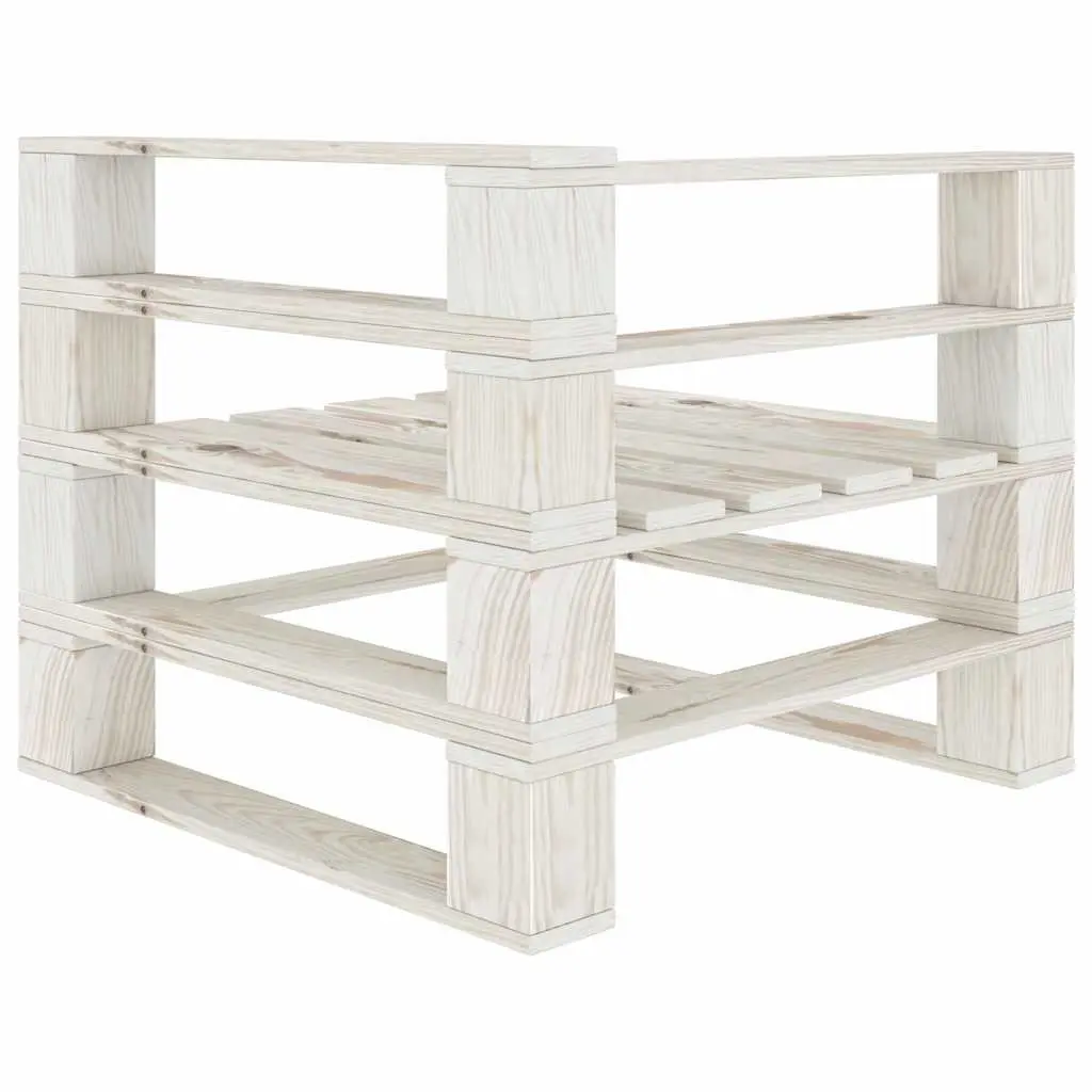 Garden Pallet Lounge Set 6 Piece Wooden Outdoor Furniture White Patio Sofa