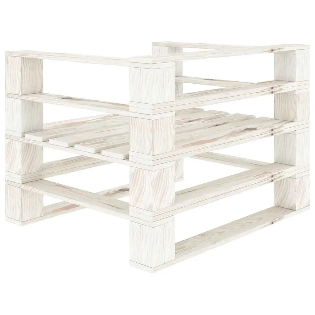 6 Piece Garden Pallet Lounge Set Wooden Outdoor Furniture White Patio Sofa