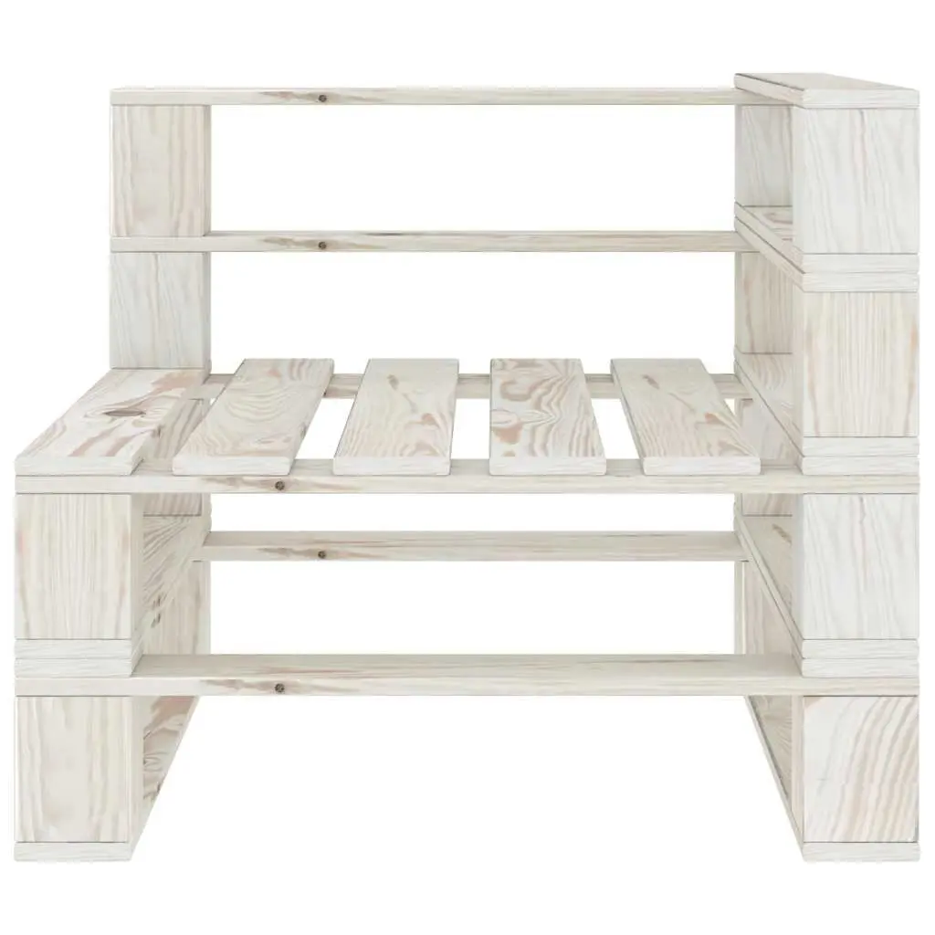 6 Piece Garden Pallet Lounge Set Wooden Outdoor Furniture White Patio Sofa