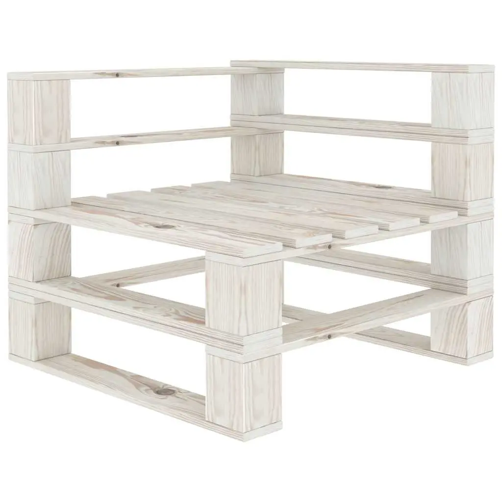 6 Piece Garden Pallet Lounge Set Wooden Outdoor Furniture White Patio Sofa