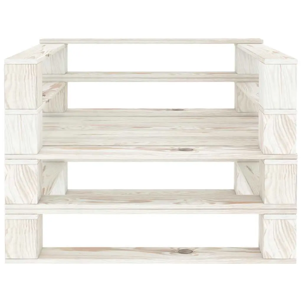 6 Piece Garden Pallet Lounge Set Wooden Outdoor Furniture White Patio Sofa