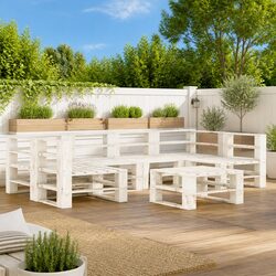 Compact 7 Piece Garden Pallet Lounge Set for Outdoor Enjoyment