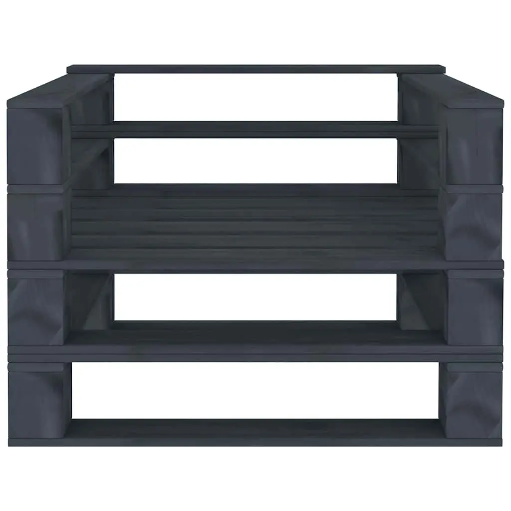 5 Piece Garden Pallet Lounge Set Grey Pinewood Outdoor Furniture Patio Sofa Coffee Table