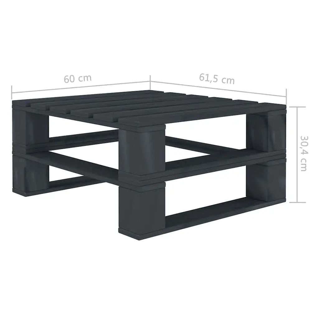 5 Piece Garden Pallet Lounge Set Grey Pinewood Outdoor Furniture Patio Sofa Coffee Table