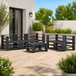 Compact Grey Wood Outdoor Lounge Set for Stylish Spaces