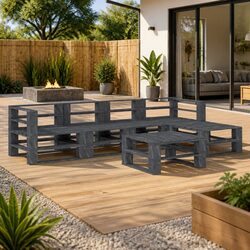 Concise and Stylish 6 Piece Garden Lounge Set