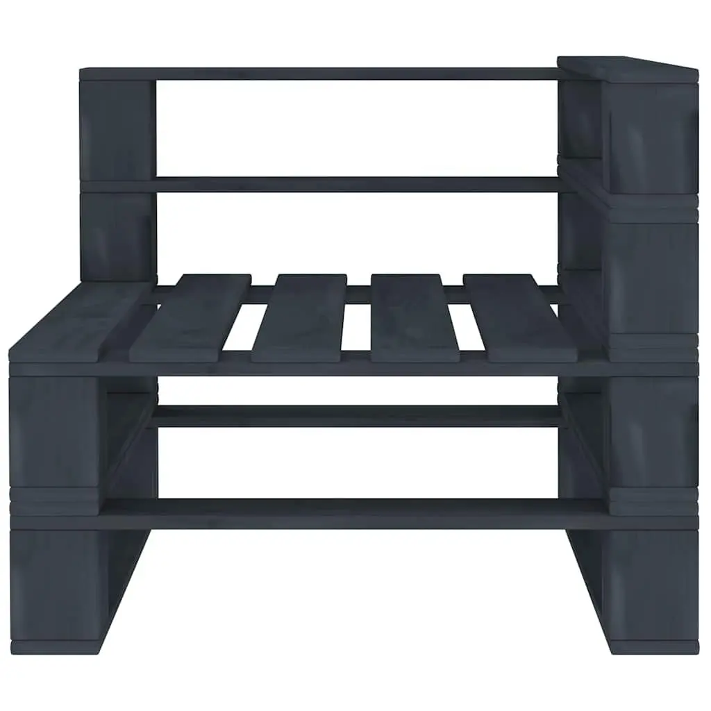 Garden Pallet Lounge Set 6 Piece Outdoor Furniture Grey Wooden Patio Sofa