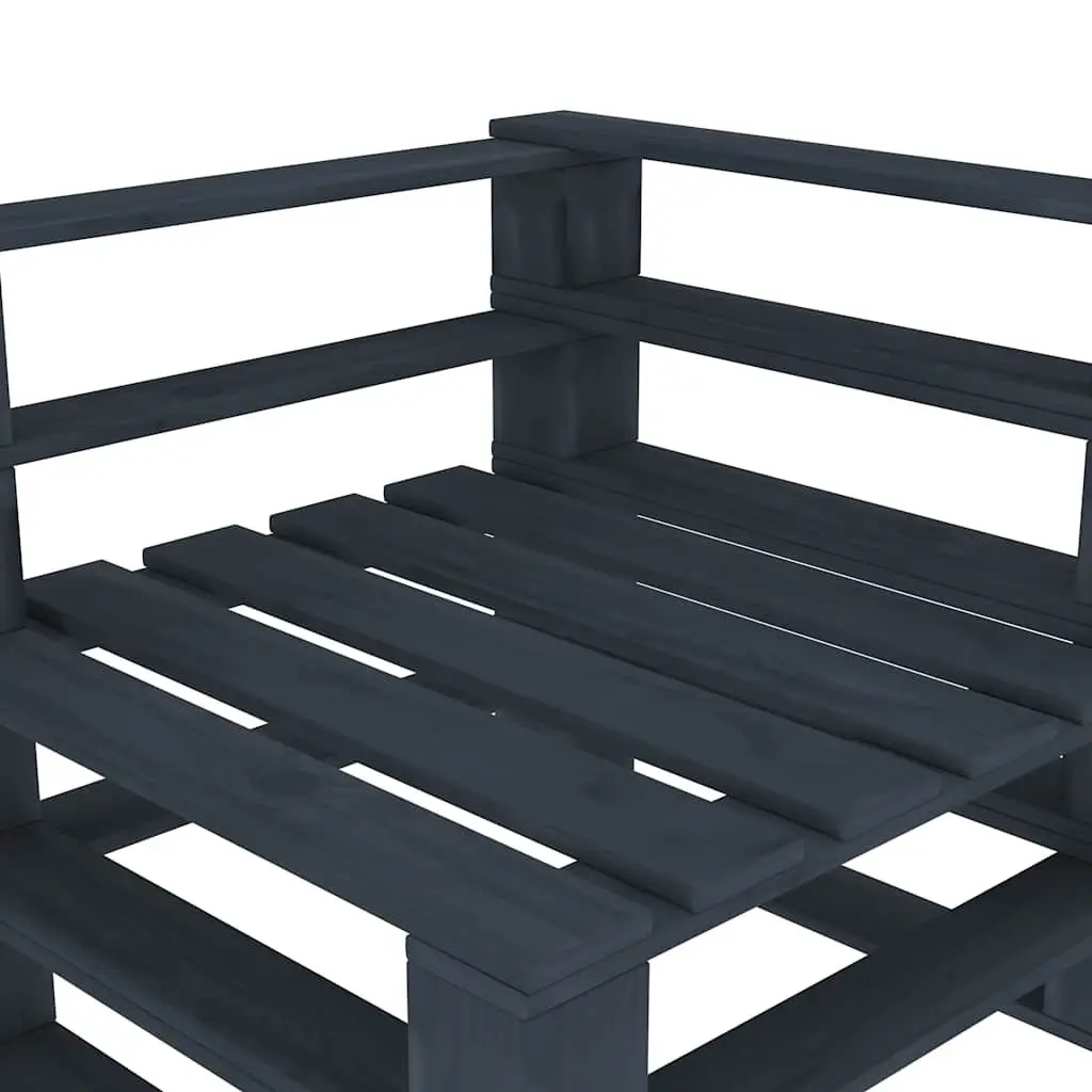 7 Piece Garden Pallet Lounge Set Wooden Outdoor Furniture Grey Patio Sofa