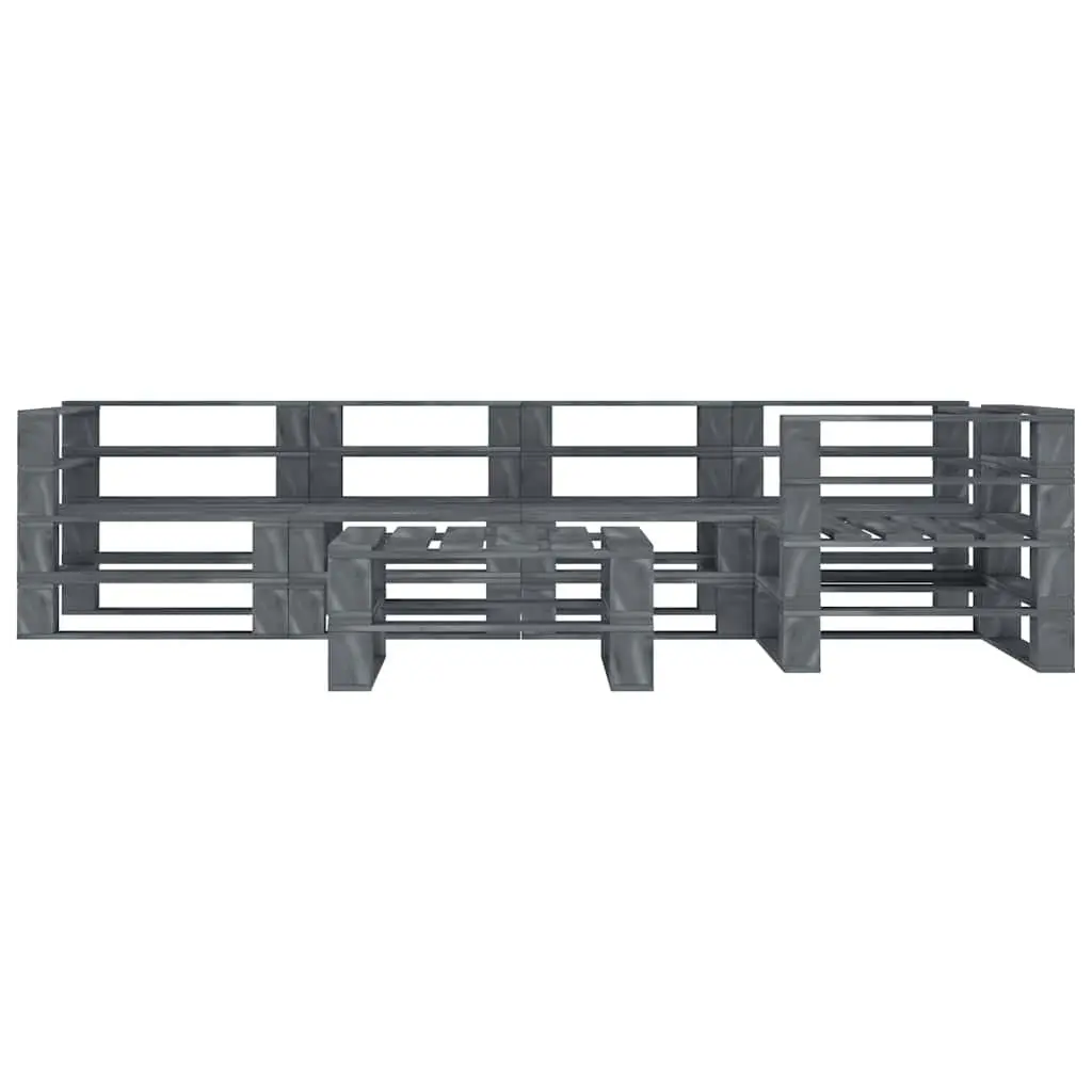 Garden Pallet Lounge Set 6 Piece Grey Outdoor Furniture Sofa Coffee Table