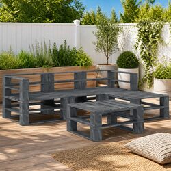Concise 5-Piece Garden Pallet Lounge Set
